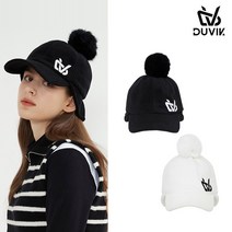 듀빅 여성 플리스 방울 귀달이 골프모자 DC4WAP003, FREE, 블랙