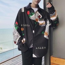 캐주얼 남자 하와이안 셔츠 플라워 커플 남방 휴양지 남성 오픈 트윈룩 오버핏 남여 바캉스