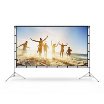 Vamvo 스탠드를 갖춘 프로젝터 스크린 80인치 휴대용 접이식 프로젝션 스크린 16:9 화면 비율 HD 및 4K 해상도 지원 실내 및 실외용 프로젝터 영화감상용 스크린, 80in