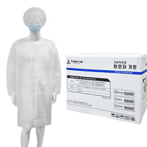 50벌 1박스 방문자가운 일회용 위생가운 위생복 실험가운 실험복, (50벌/고급형)플러스가운-L