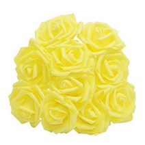 품 생일 102030Pcs 8cm 인공 PE 거품 웨딩 테이블 홈 장식 DIY 스크랩북 품에 대 한 장미 꽃 신부 부케, 10pcs, Yellow