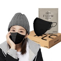 플로우 KF94 귀안아픈 숨쉬기편한 새부리형 마스크 대형, 50매입, 1박스, 블랙