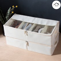 접이식 신발 속옷보관 옷장수납 옷정리트레이 집정리정돈 수납함 옷정리노하우, 아이보리