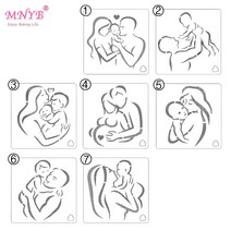 베이킹 가족 Love 어머니39s 날 플라스틱 Stencil Pad 스프레이 꽃 케이크 금형에서 산 뿌리다 더 스터 Decoration DIY Tool Moulds, [02] No.2