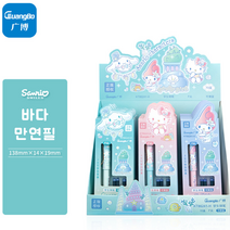 산리오 일러스트 블루 잉크 만년필 볼펜 캐릭터 학용품 선물 필기도구, 마이멜로디
