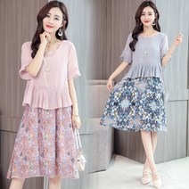 Happy shopping 미시 린넨 면 쉬폰 원피스 박시핏 박시원피스 롱 빅사이즈 EE1226