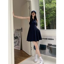 테니스원피스 골프원피스 봄 여름 허리조임 민소매 나시 숏스커트 트레이닝 플리츠 미니 주름