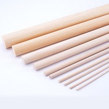 DIY 건축 모형 발사 우드 원형 봉 R 25mm L 51cm 5개 졸업 작품 재료 소나무, 단품