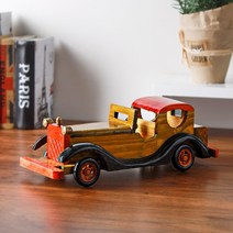 도매토피아 엔틱 원목 모형 자동차 핸드메이드 인테리어소품 장식, 1개