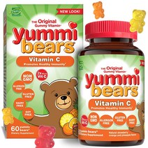 Yummi Bears 아동용 비타민 C 츄어블 보충제 60정, 60 Count (Pack of 1), Vitamin C