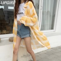 립걸치크 체크 롱남방