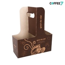 (커피세븐-컵캐리어)2구 캐리어-커피잔 브라운 200개/1박스, (캐리어) 커피잔-브라운 200개/1박스