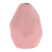 대형 유리 화병 도자기 꽃병 대형 테라리움 웨딩 둥근 유리 다각적 빈티지 기하학적, 01 Pink