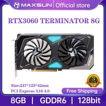 MAXSUN-그래픽 카드 풀 뉴 RTX 3060 터미네이터 12G/8G GDDR6 GPU NVIDIA 컴퓨터 PC 192bit/128bit 게임용, [01] 3060 Terminator 8G