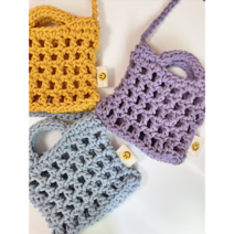 (DIY) 스마일백 패키지 초보자 입문 뜨개가방 만들기 코바늘 뜨개키트, 데님블루, 2번, 1개