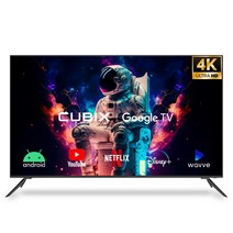 큐빅스 4K UHD LED 스마트 TV 127cm(50인치) 구글 안드로이드 HDR 블루투스 WIFI 넷플릭스 유튜브, 스탠드형 택배배송