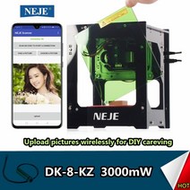 레이저 각인기 소형 금속 레벨 마킹기 neje dk-8-kz 3000mw 405nm 고속 usb 데스크탑 조각사 라우터 조각가 로고 diy 미니 프린터 조각 마킹 머신, 협력사, kz 3000mw