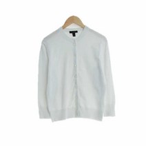 제이크루 화이트 면혼방 슬림핏크루넥가디건 여자 S 0402
