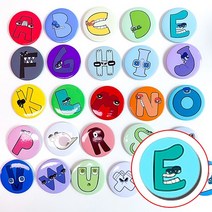 크앤비 로블록스 알파벳 로어 Alphabet Lore 원형 핀 뱃지 가방 악세사리 26종