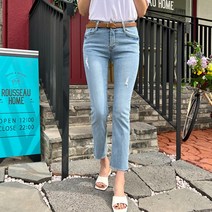 시크폭스 여성용 포테 8부일자데님팬츠