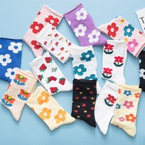 알록달록 꽃양말 8color [어폼 플라워양말 꽃무늬양말 귀여운양말 패션 포인트 패턴 유니크 양말 삭스]