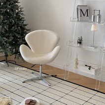 프리츠한센 스완 체어 1인용 카페 안락의자 가죽, 플란넬 블랙