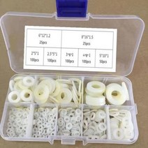 과일세척기 500Pcs M2 M25 M3 M4 M5 M6 M8 나일론 플라스틱 플랫 와셔, White