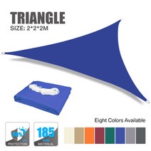 고정식 비가림 썬룸 스카이 테라스 주차장 캐노피 야외 정원 뒤뜰 전망대에 대한 방수 태양 그늘 돛 uv 블록 천막 개인 정보 화면 발코니 인클로저 그물, 파란색 2x2x2m, 협력사