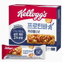 켈로그 프로틴바K 카라멜&넛 (120G) 식물성 단백질 저당 고단백질 간식, 7개