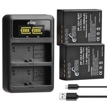 Pickle Power 7.4V 2000mAh BLH-1 BLH1 카메라 배터리+올림푸스 E-M1 Mark II 카메라용 LED USB 듀얼 충전기, 2배터리 및 충전기