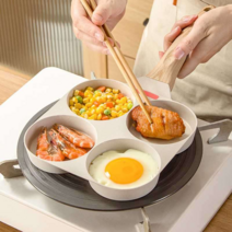 미니 계란 프라이펜 에그머핀 4구 에그펜 맥머핀, 가스모델실리콘오일브러시스마트온도감지스티커팬