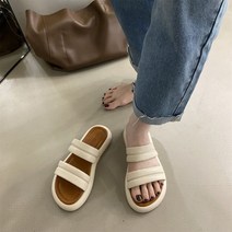 슬링백 샌들 여자 깔끔한 화이트 실내화 볼넓은 여름 발편한 브랜드 통굽 발 스크립 토끼털 샘플세일 성수동 뒤막힌 여성 뽀글