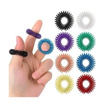 ASTER 8 Pieces Spiky Sensory Finger Rings Acupressure Ring Set Great Spikey Fidget Ring for Silent S