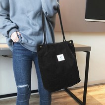 Baggra 여성 숄더백 코듀로이 토트 백 빈티지 홀리데이 비치 재사용 가능한 쇼핑백 학생 여행 캐주얼 핸드백