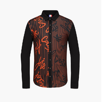 까스텔바작 골프 남성 *유니크한 패턴* 신축성 좋은 소재~포근한 기모~셔츠형 티셔츠 BG0WTS206 BK