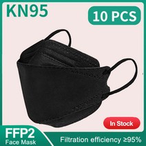 물고기 마스크 KN 마스카라 F 성인 orandi FF a k 레이어 FF 승인 얼굴 FF 호흡기 입 커버 a que, 20 10PCS Black
