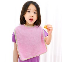 뽀송 아기 유아 아동 어린이집 세안 수유 타올 타월 턱받이 워시빕 수건, 핑크-옐로우플라워, 1개