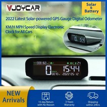 차량 속도계 hud 카플레이 모니터 vjoycar s100 2022 최신 태양열 gps 게이지 무선 디스플레이 모든 자동차에 대한 디지털 주행 거리계 kmh mph 시계, 없음
