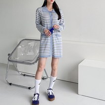 뜨개진 여성용 아델리오 원피스
