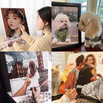 트렌드포유 DIY 유화그리기 주문제작 사진 그림그리기세트 24 36 42색 캔버스페인팅, 20 x 30 size 36 color