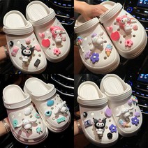 산리오 실내화 악세사리 귀여운 캐릭터 꾸미기 장식 세트