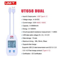 저항계 절연 접지 디지털 UNI-T USB 테스터 UT658 시리즈 용량 전압/전류/용량/에너지/저항 테스트 유형-C 유형-A 인터페이스, UT658DUAL