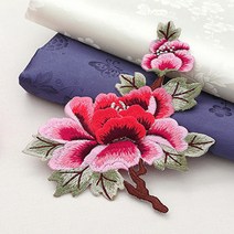 쏘잉스 35-919 한복용 목단 입체 자수장식 C60