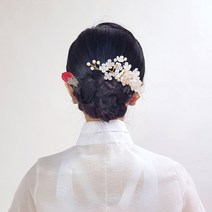 [레오넬] 연화_한복 뒤꽂이 비녀 혼주 뒤꽂이 헤어장식 코사지 헤어핀 웨딩 칠순 환갑 돌잔치