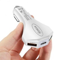 차량용배터리 자동차배터리할인점 딥싸이클배터리 터보 충전기 어댑터 type-c 7a 고속, 하얀
