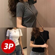 코마드 매일 입고싶은 베이직 세미 크롭티셔츠 3P WTO079M