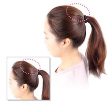 픽앤웨어 여성 볼륨업 옆머리 정수리 볼륨 롱롱헤어뽕 긴머리가발 36cm, 내츄럴블랙