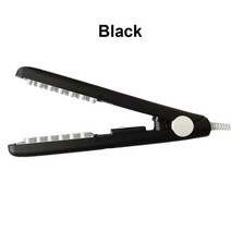 봉고데기 헤어 스타일링 스트레이트 미니 그리드 크림 퍼 컬링 아이언 볼류마이징 아이언, 유럽 ​​연합, 검은색