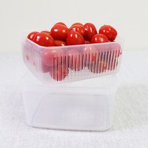 나카야 사각 채반통 1.1L 야채 과일 보관 물빠짐 소분 밀폐용기