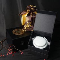 국내산 자연꿀 아카시아꿀 도자기 선물세트 고급박스 1.2kg, 흑운학/홍 보자기
